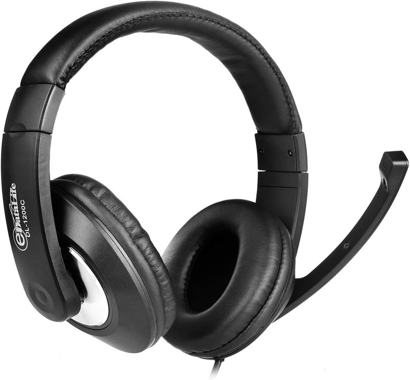 إي داتا لايف سماعة ألعاب DL-1200C مع ميكروفون، أسود، سلكية - Image 2