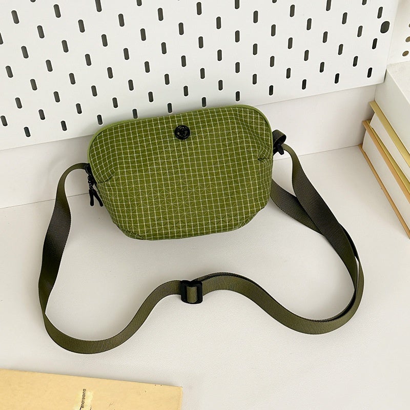 Women’s Small Plaid Crossbody Bag, Soft Square Shoulder Bag with Zipper and Inner Pockets - Image 1
