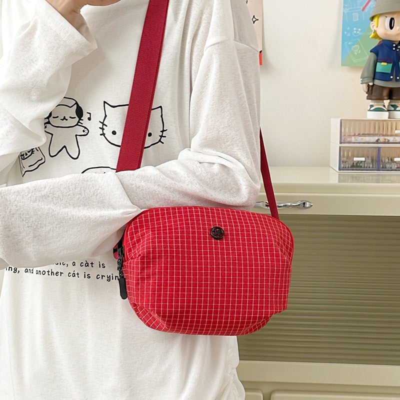 Women’s Small Plaid Crossbody Bag, Soft Square Shoulder Bag with Zipper and Inner Pockets - Image 5
