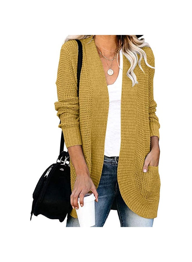 NIBEMINENT Women's Fashion Solid Color Loose Cardigan Sweater Autumn Winter Sweaters Coat Women Long Sleeve V-neck Knitted Sweater Coat Top - Image 1