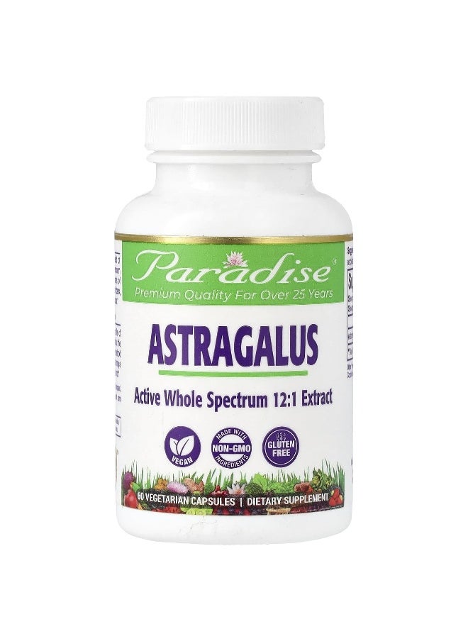 Paradise Herbs Paradise Herbs, Astragalus, 250 mg, 60 Vegetarian Capsules  - Image 1