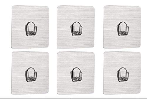 Density Collection Wall Hooks Utility Towel Bathrobe CoatsBathroom Kitchen Waterproof and Oil Proof Nail Free Transparent Heavy Duty Wall Hook Ceiling Hanger8 Kg Capicity Each Hook 6 - Image 2