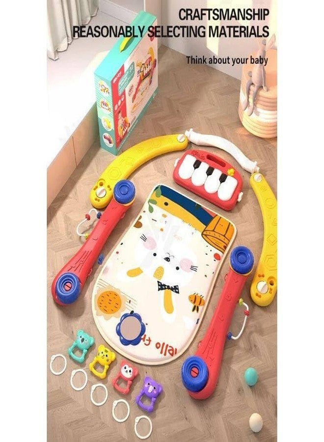Magicwand 2-in-1 Multi-Function Piano Baby Activity Gym Playmat with Fitness Rack & Sit to Stand Baby Walker【Red】 - Image 4