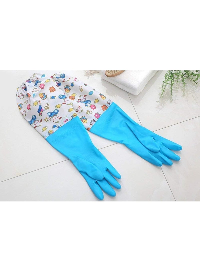 Generic Long Cleaning Gloves Multicolor – Waterproof Household Rubber Gloves with Fabric Cuff – Protective Gloves for Kitchen, Bathroom & Dishwashing - Image 5