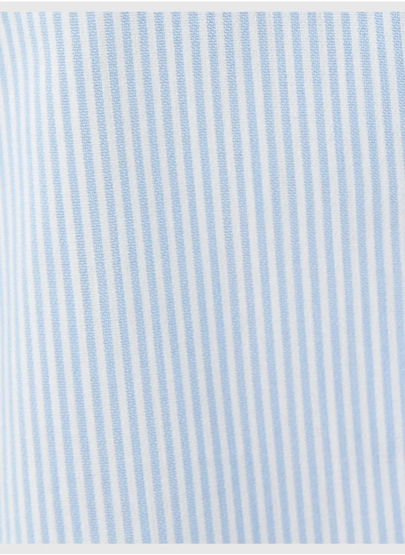 KOTON Lacy Neck Short Sleeve Shirt