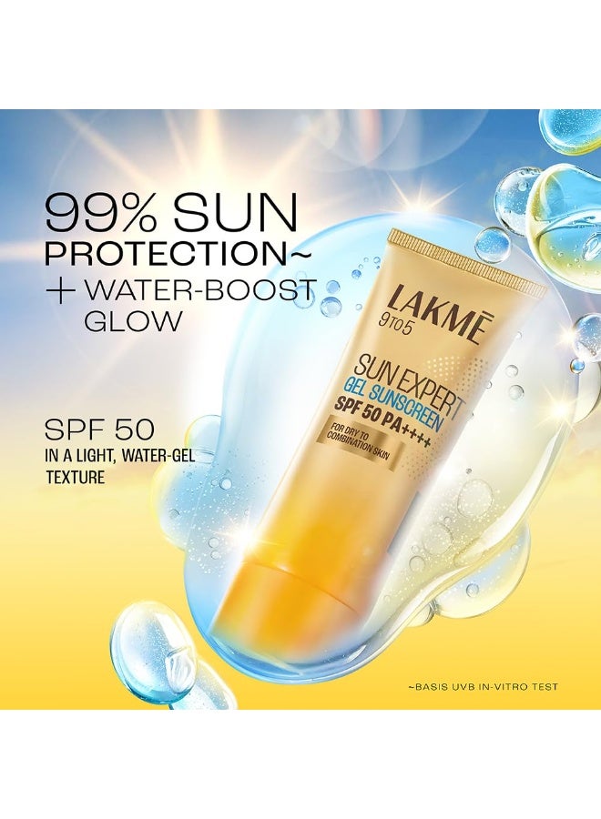 LAKME Lakmē Sun Expert SPF 50 PA+++ Gel Sunscreen For Oily & Combination Skin 100g - Image 2
