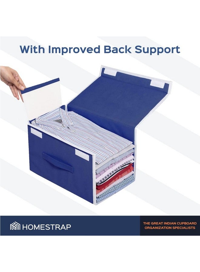 هومستراب منظم قمصان غير منسوج قابل للتكديس من Homestrap مع غطاء (أزرق داكن) - عبوة من قطعتين - Image 5