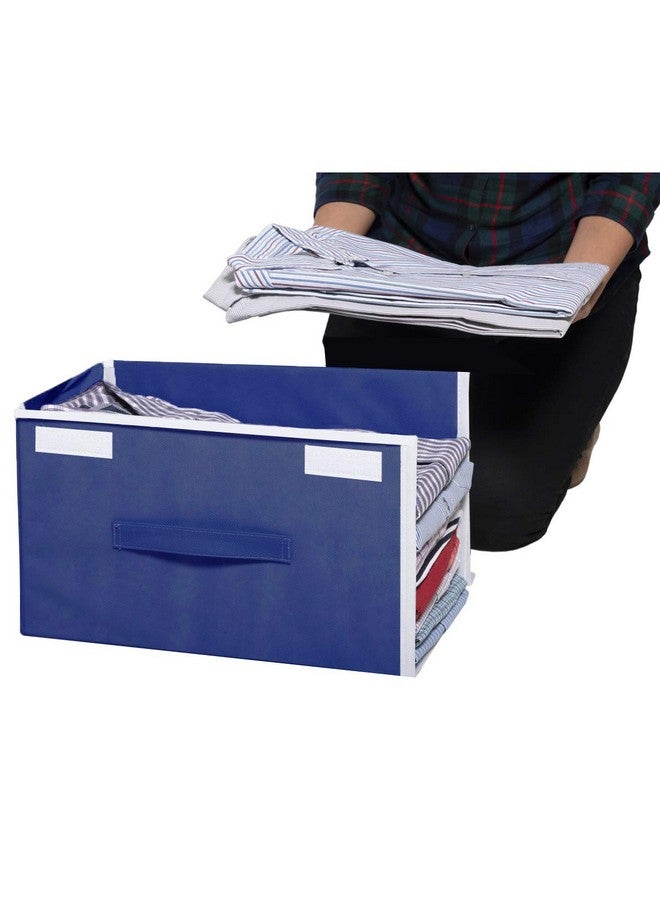 هومستراب منظم قمصان غير منسوج قابل للتكديس من Homestrap مع غطاء (أزرق داكن) - عبوة من قطعتين - Image 4