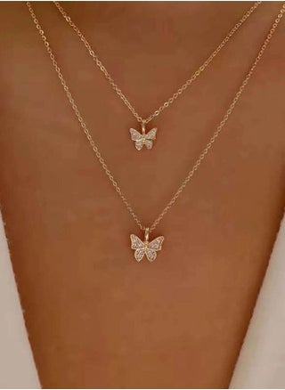 Unique golden chain with  two-layer butterfly design - pzsku/ZFF00CFB9A7927F5B01ADZ/45/_/1677618553/66b67a07-c192-45f0-bacc-32f7b1d6f53c