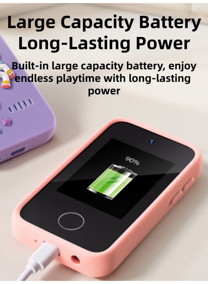 Kids Smart Phone, Smart Learning Phone for kids, 2.8" Eye-Protect Screen, Dual Camera, Multiple Educational Games, Music Player, Long Battery Life, Anti-Drop Silicone Cover, LED Flash, Birthday Gifts for Kids (16G Card) - Image 4