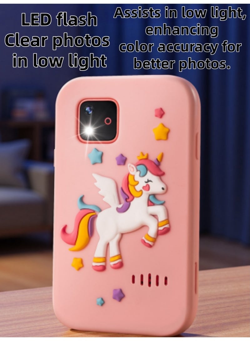 Kids Smart Phone, Smart Learning Phone for kids, 2.8" Eye-Protect Screen, Dual Camera, Multiple Educational Games, Music Player, Long Battery Life, Anti-Drop Silicone Cover, LED Flash, Birthday Gifts for Kids (16G Card) - Image 3