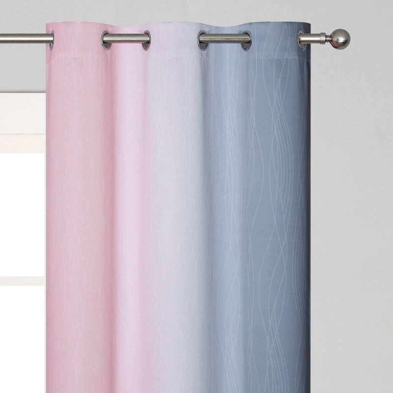 Estelar Textiler Pink and Grey Blackout Curtains 84 inches Long Ombre Full Room Darkening Window Curtains for Living Room Grommet Thermal Insulated Drapes Light Blocking Curtains for Girls Bedroom 42x84 Inch  2 Panels - Image 4