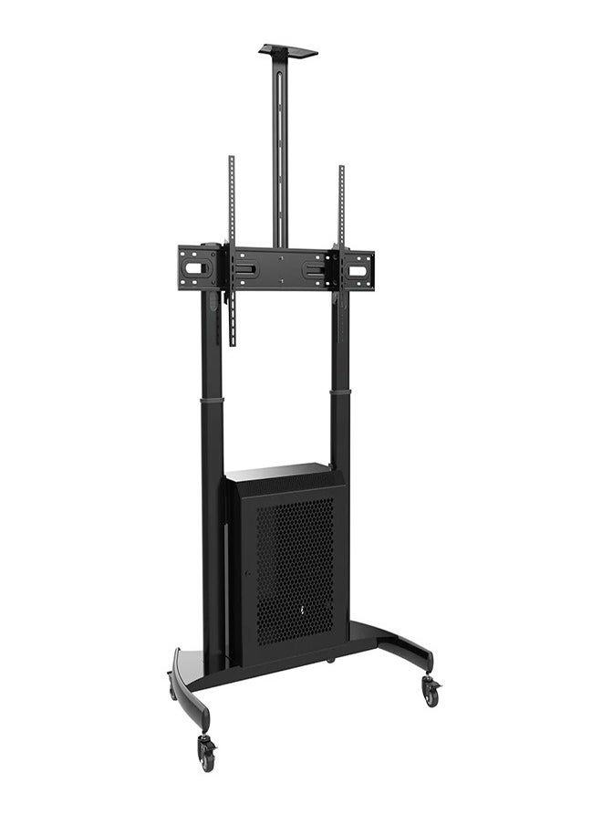 Skill Tech SH 667TBS Heavy Duty TV Stand for 60–100 Inch Screens, VESA 1000x600mm, Max Load 100kg – Sturdy Floor TV Stand with Adjustable Height  Black  - Image 1