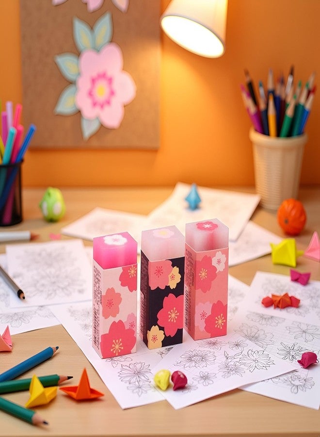 BWESOO 3Pcs Pink Lovely Rubber Erasers Petal Sketch Painting Pencil Correction Tool Atationery Supplies School Office Stationery Supply Standard Pencil Erasers - Image 4