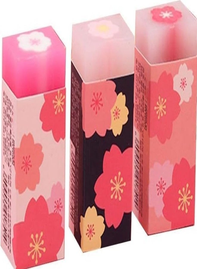 BWESOO 3Pcs Pink Lovely Rubber Erasers Petal Sketch Painting Pencil Correction Tool Atationery Supplies School Office Stationery Supply Standard Pencil Erasers - Image 1