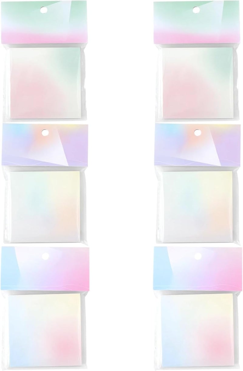 Gradient Sticky Notes, 6 Pads 600 Pcs, 3.2 X 3.2 in Memo Pads, Aesthetic Paper for Students, Office, Journaling, Scrapbooking - Image 1