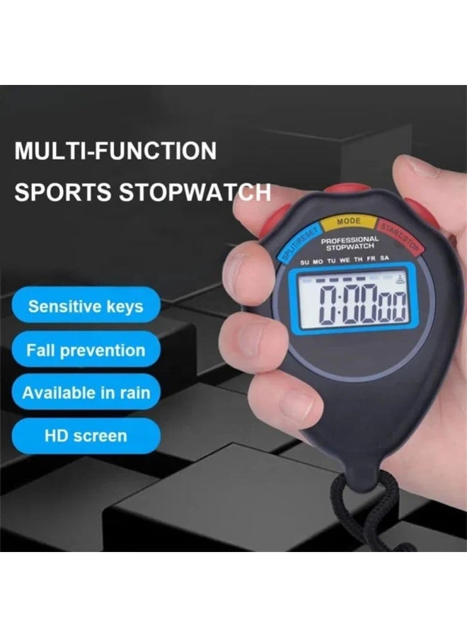 شينجى ساعة توقيت رياضية رقمية الكترونية متعددة الوظائف، شاشة كبيرة مع خاصية التاريخ والوقت والتنبيه، مناسبة للمدربين الرياضيين ومدربي اللياقة البدنية والحكام - Image 4