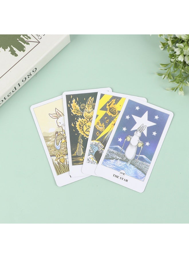 NIBEMINENT 78 Tarot cards. Luna Rabbin Rabbit-shaped Tarot card deck. Tarot cards. Tarot card game. Party game. - Image 1