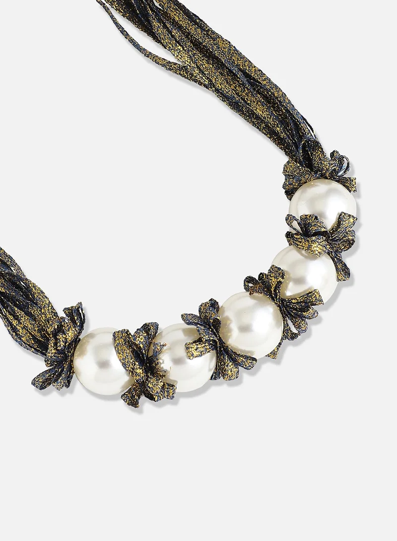 سوهي قلادة كاجوال من اللؤلؤ المطلي بالفضة