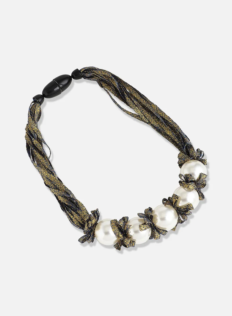 سوهي قلادة كاجوال من اللؤلؤ المطلي بالفضة