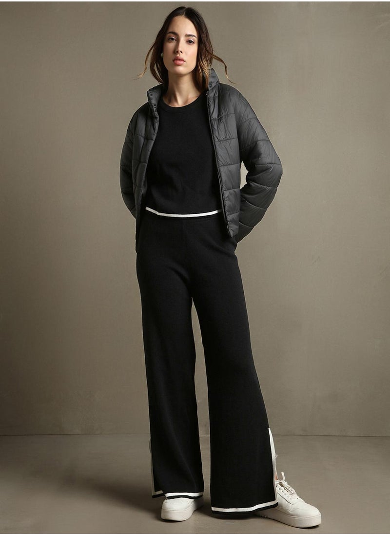 Dennis Lingo - Women's Black 100% Acrylic Solid Regular Fit Sweater - Image 1