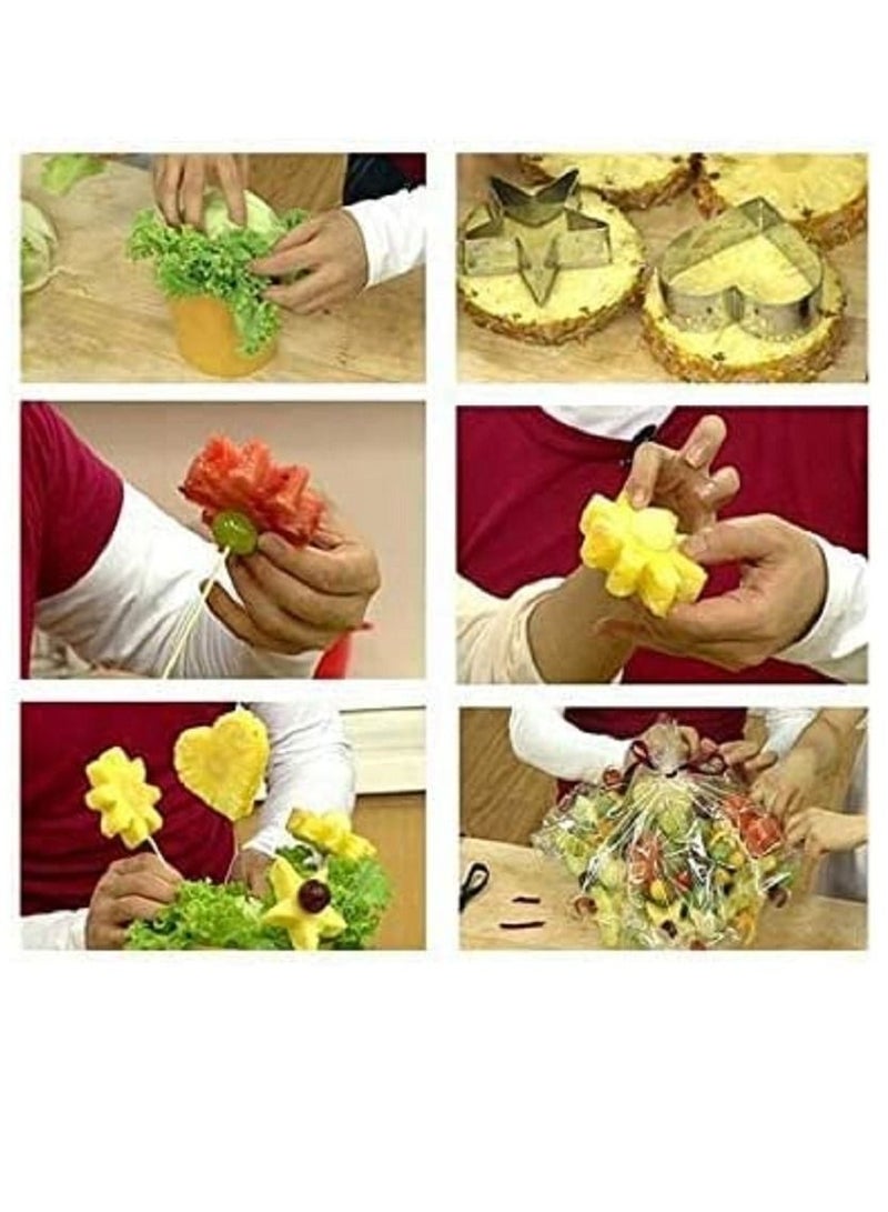 قطاعة البسكويت 12 قطعة معدنية لتقطيع الكيك والخضروات والفواكه والبسكويت مجموعة قوالب من الفولاذ المقاوم للصدأ على شكل قلب على شكل نجمة على شكل زهرة - Image 4