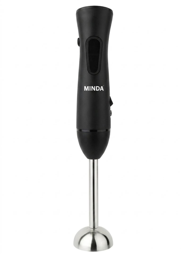 Minda Black Hand Blender with Stainless Steel Rod – Electric Stick Blender for Smoothies, Soups & Food Processing, Powerful Kitchen Mixer - Image 1