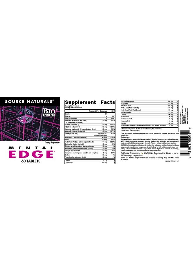 Source Naturals Mental Edge - Brain Boosting Supplement* - 60 Tablets - Image 4