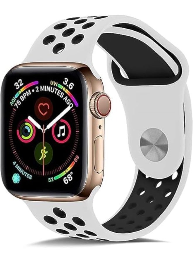 NEXT STORE Soft Silicone Sport Band Compatible with Apple Watch 42/44/45/49mm – Breathable Replacement Strap for SE/Series 8/7/6/5/4/3/2/1