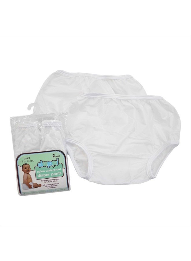 Dappi Waterproof 100% Nylon Diaper Pants, White, Small Fits 14-19 pounds (2 Count) - Image 4
