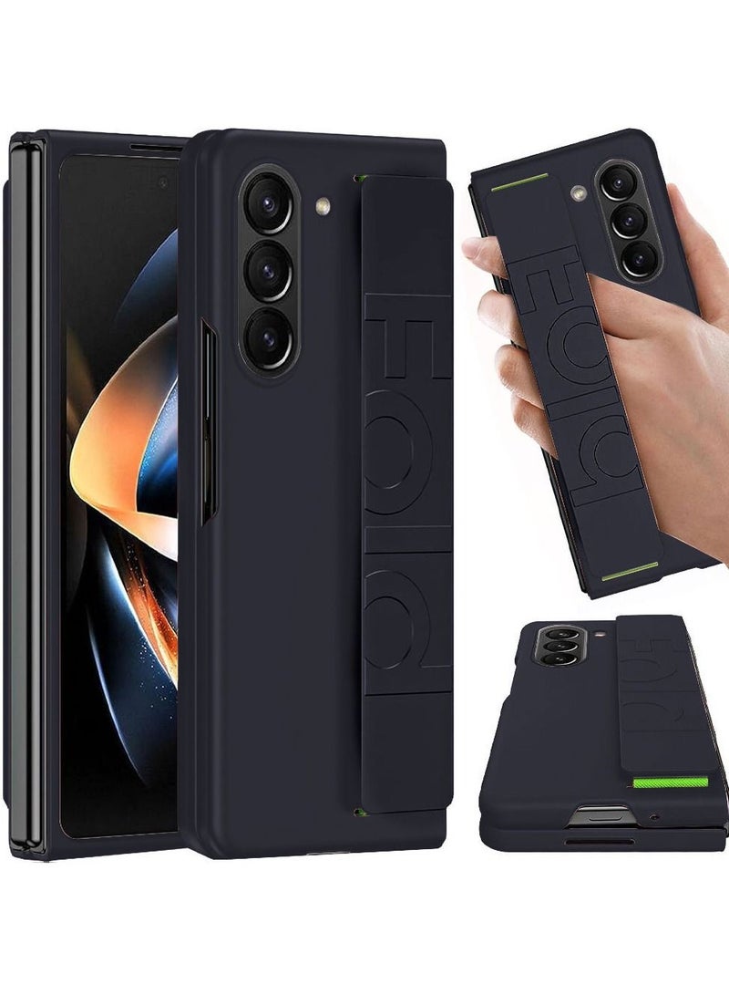 CATANES Samsung Galaxy Z Fold 5 Case with Wrist Strap Skin Feel Hard PC Shockproof Protective Case for Men Women - Image 2