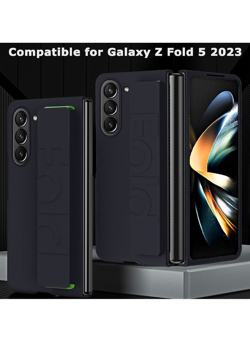 CATANES Samsung Galaxy Z Fold 5 Case with Wrist Strap Skin Feel Hard PC Shockproof Protective Case for Men Women - Image 5