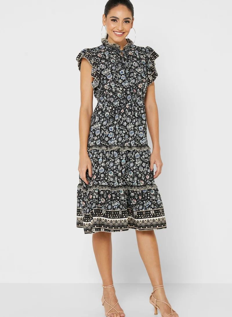 ELLA Tiered Frill Detail Dress