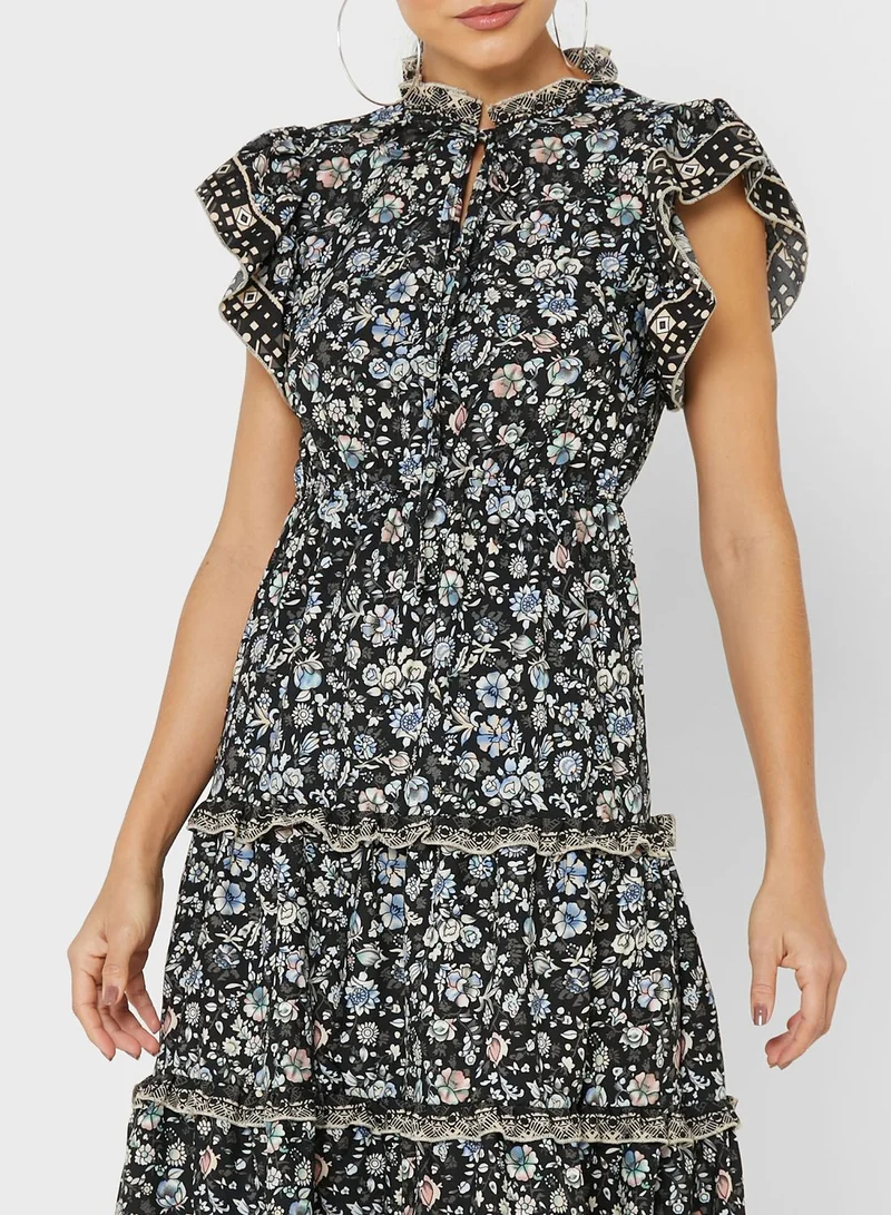ELLA Tiered Frill Detail Dress