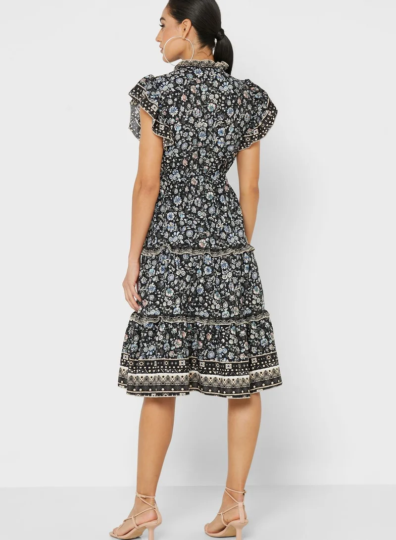 ELLA Tiered Frill Detail Dress