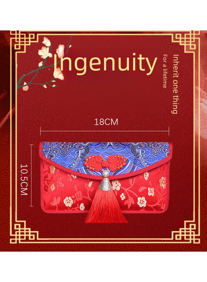 WELCOME Wedding Ten Thousand Yuan Changed Red Envelope Brocade Fabric Red Envelope Big Red Envelope Creative New Year's Benefit Is A Wedding Red Envelope - Image 2