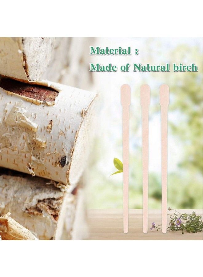 JANYUN 200 Pcs Eyebrow Wax Sticks Wax Applicator Wood Wax Spatulas For Face Small Hair Removal Sticks Or Wood Craft Sticks (With Handle)  - Image 4