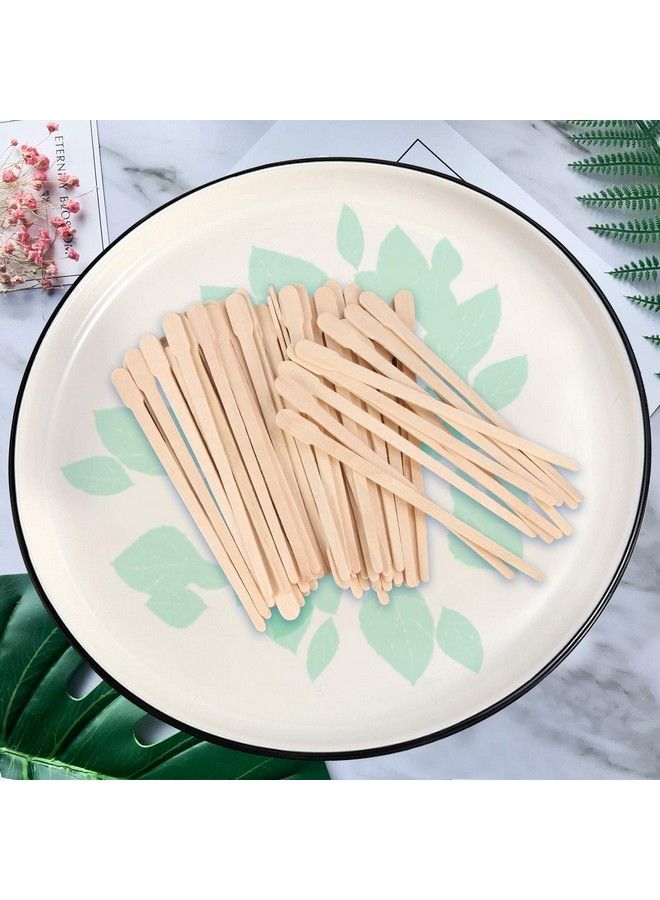 JANYUN 200 Pcs Eyebrow Wax Sticks Wax Applicator Wood Wax Spatulas For Face Small Hair Removal Sticks Or Wood Craft Sticks (With Handle)  - Image 5