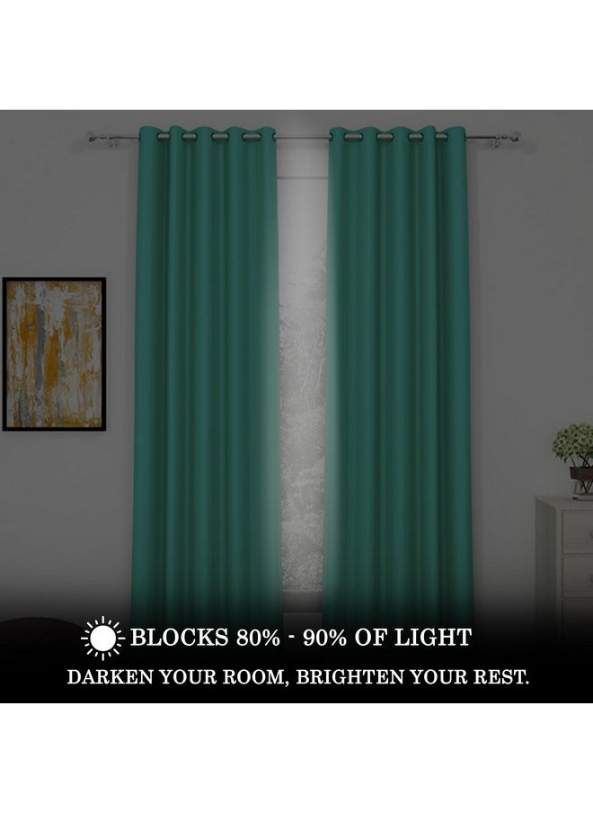 Story@Home Story@Home Blackout Door Curtains 7 Feet Long Set of 1 | Solid Design Door Curtains | Thermal Insulated Curtains | Room Darkening Curtains | Curtains for Living Room | (116 x 215 cm, Mint Green)  - Image 3