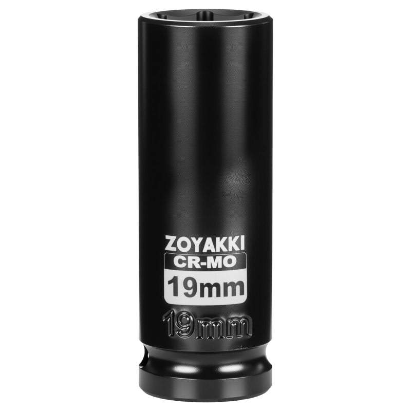 ZOYAKKI 12 Drive x 19 mm Deep 6 PT Impact Socket CRMO12inch Drive 6 Point Axle Nut Socket for Easy Removal of Axle Shaft Nuts Metric 19MM - Image 3
