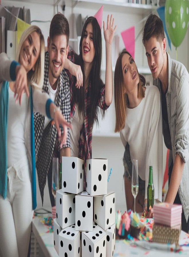 Eylola 24 Pack Dice Favor Boxes 4x4x4 inches casino theme party decorations dice Boxes Bulk for centerpieces with Ribbon dice Game Night Party Decorations Casino Night Party Decoration , Black Red White - Image 4