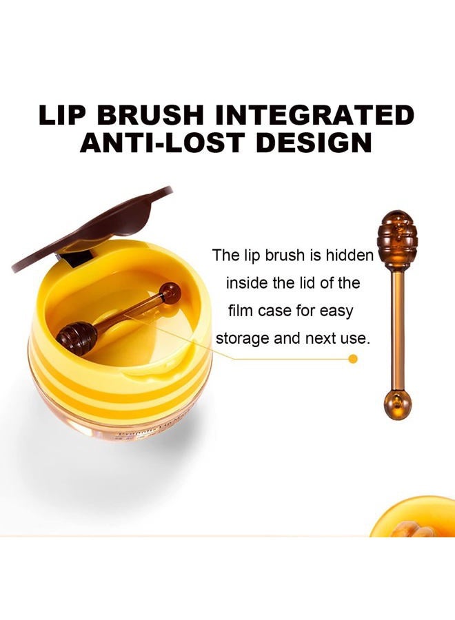 Alisesun 3PCS Honey Lip Balm, Vitamin E Moisturizing Propolis Sleeping Lip Mask, Effective Reduces Lip Lines Prevention Dry and Cracked Lip Scrubs Exfoliator Smoothing Dry Lip Care - Image 3