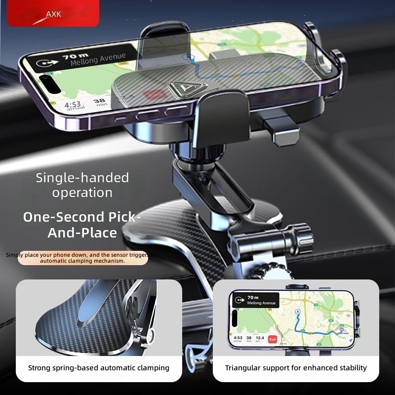 AXK New Premium Car Phone Mount Alligator Clip Universal Navigation Holder Rotatable - Image 3