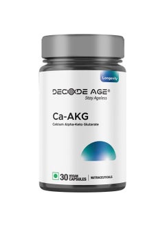 Decode Age Ca Akg Supplement Calcium Alpha-Ketoglutarate|Improve Cellular Energy, Bone Strength, Muscle Recovery Healthy Aging - Pack of 30 Capsules  - Image 1