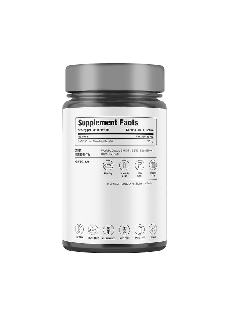 Decode Age Ca Akg Supplement Calcium Alpha-Ketoglutarate|Improve Cellular Energy, Bone Strength, Muscle Recovery Healthy Aging - Pack of 30 Capsules  - Image 5