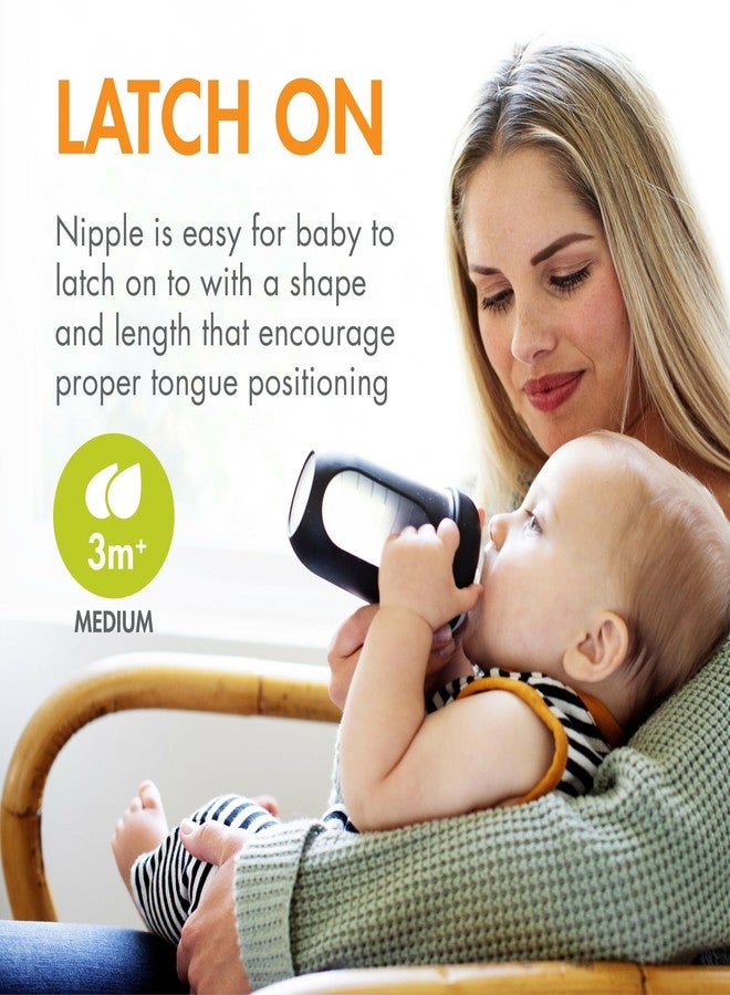 Boon Nursh Reusable Silicone Pouch Baby Bottles - Medium Flow Nipple - Silicone Baby Bottle Pouch and Nipple - Baby Feeding Essentials - Speckle - 3-6 Months - 4 Count - 8 Ounce - Image 5