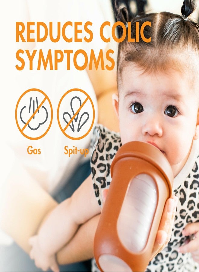 Boon Nursh Reusable Silicone Pouch Baby Bottles - Medium Flow Nipple - Silicone Baby Bottle Pouch and Nipple - Baby Feeding Essentials - Speckle - 3-6 Months - 4 Count - 8 Ounce - Image 2