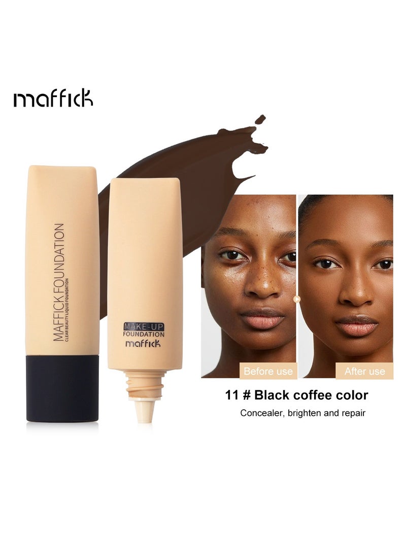 maffick Shade-Perfect Foundation, 12 Shades, Oil-Control Matte Finish, Full Coverage, Long-Lasting Wear - Image 1