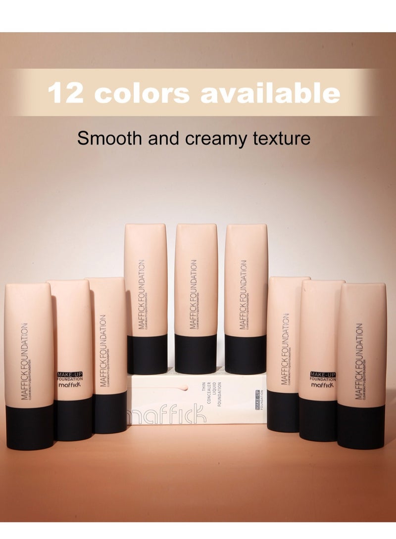 maffick Shade-Perfect Foundation, 12 Shades, Oil-Control Matte Finish, Full Coverage, Long-Lasting Wear - Image 4
