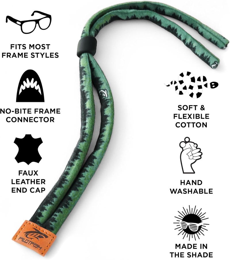 Pilotfish Premium Cotton Eyewear Retainer Sunglass Strap - Multiple Design Options - Soft & Durable Sunglass Holder - Image 2